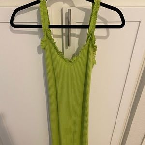 Lime green maxi dress Zara size small